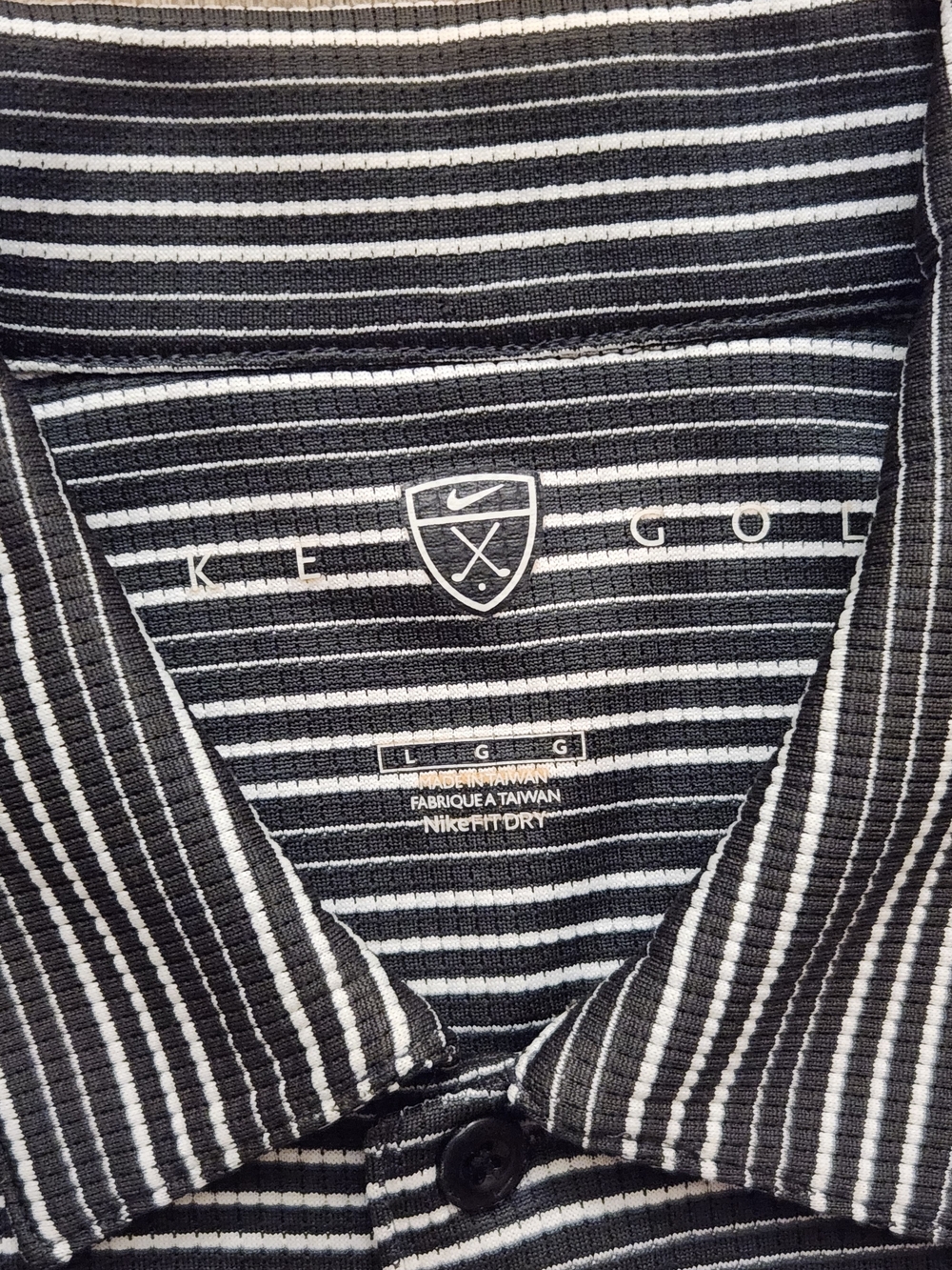 Nike Golf Fit Dry striped Golden Bear Hilton Head Mens Large Performance